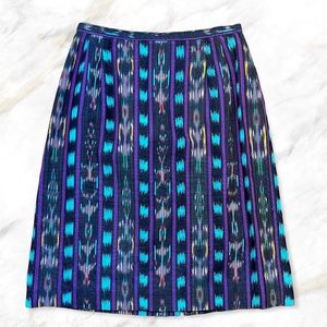 Vintage | Blue & Purple Guatemalan Style Cotton Midi Skirt